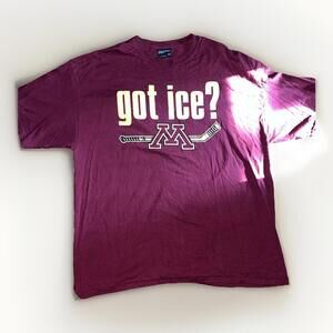 Vintage Minnesota Golden Gophers Hockey T Shirt Mens Size XXL Maroon MV Sport